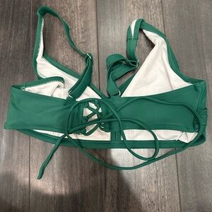 Green Lace-Up Bikini Top WORN A FEW TIMES LIKE NEW